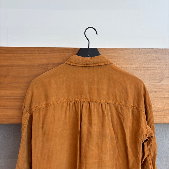 Pilcro Shirt Dress Button down Gold Tunic Babydoll, Size S - Picture 10 of 12